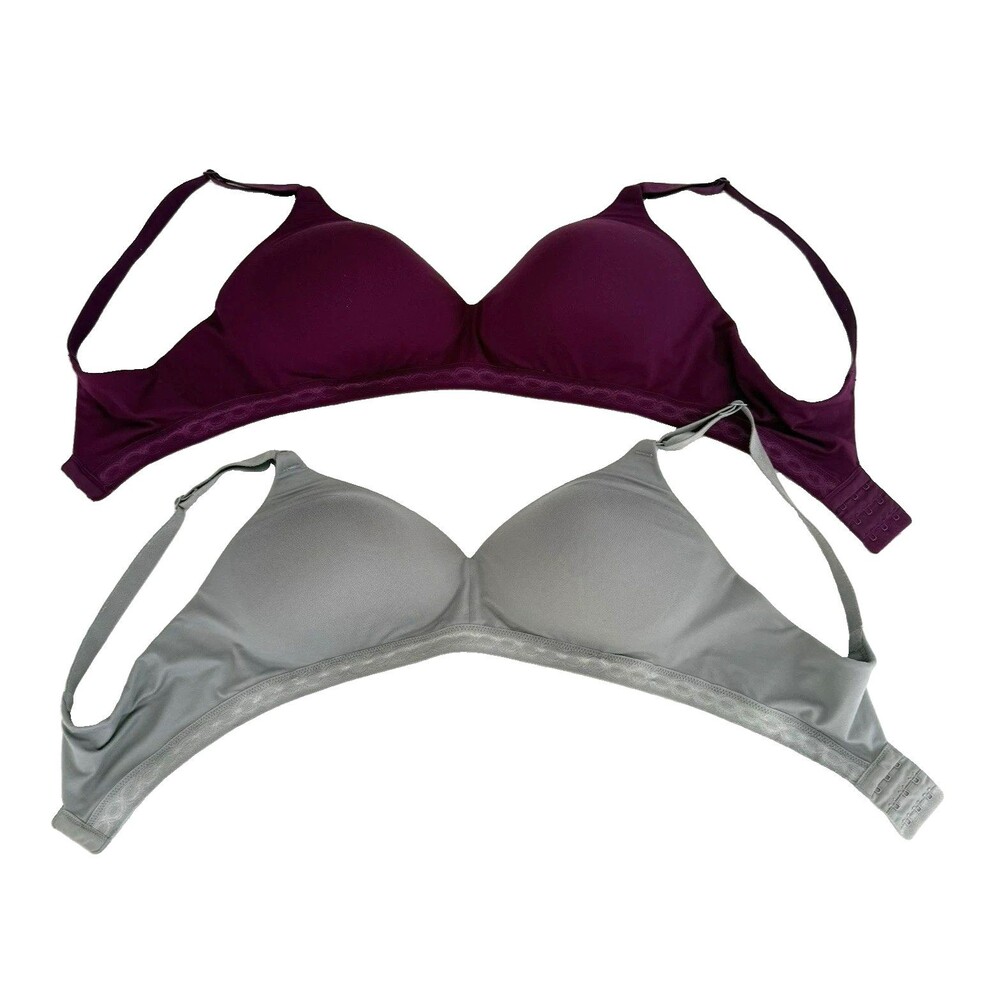 Warner's Wireless Full Coverage T-Shirt Bra 38C Burgundy Gray 01269 RM 1691T